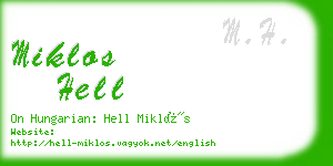 miklos hell business card